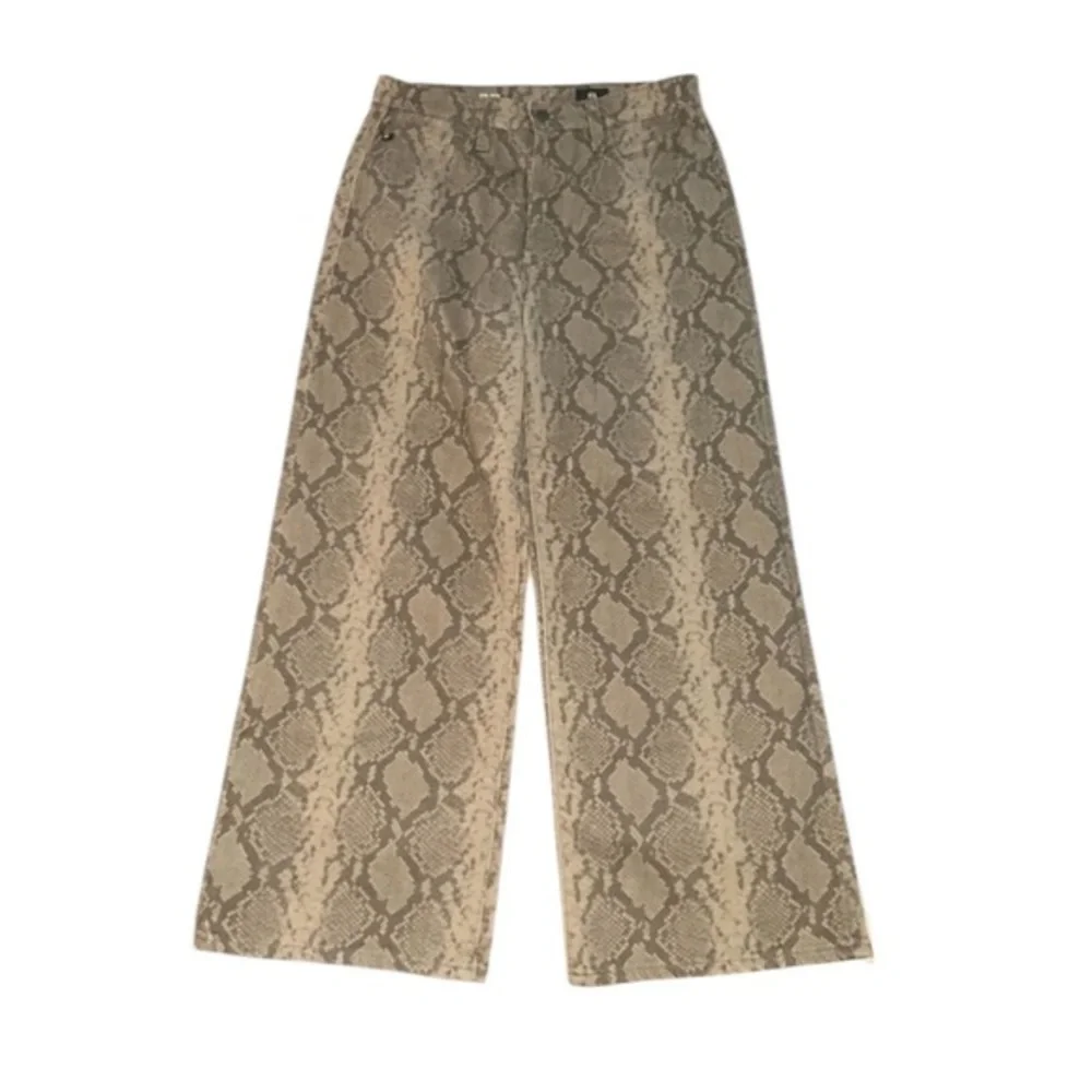 AG Etta‎ Snake Print High Rise Wide Leg Cropped Jeans Size 29